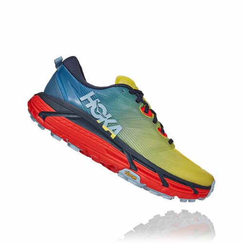 Hoka One One MAFATE SPEED 3 Trail Running Shoes For Men India Yellow/Blue IN-2763